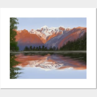 New Zealand Mount Cook original Digital Painting Artwork Posters and Art